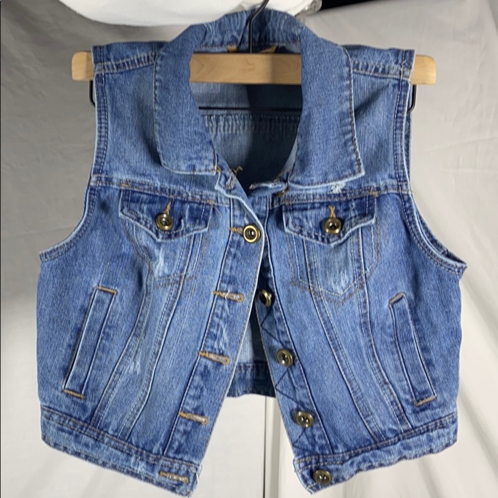 Highway Jeans Denim Vest Distressed M
